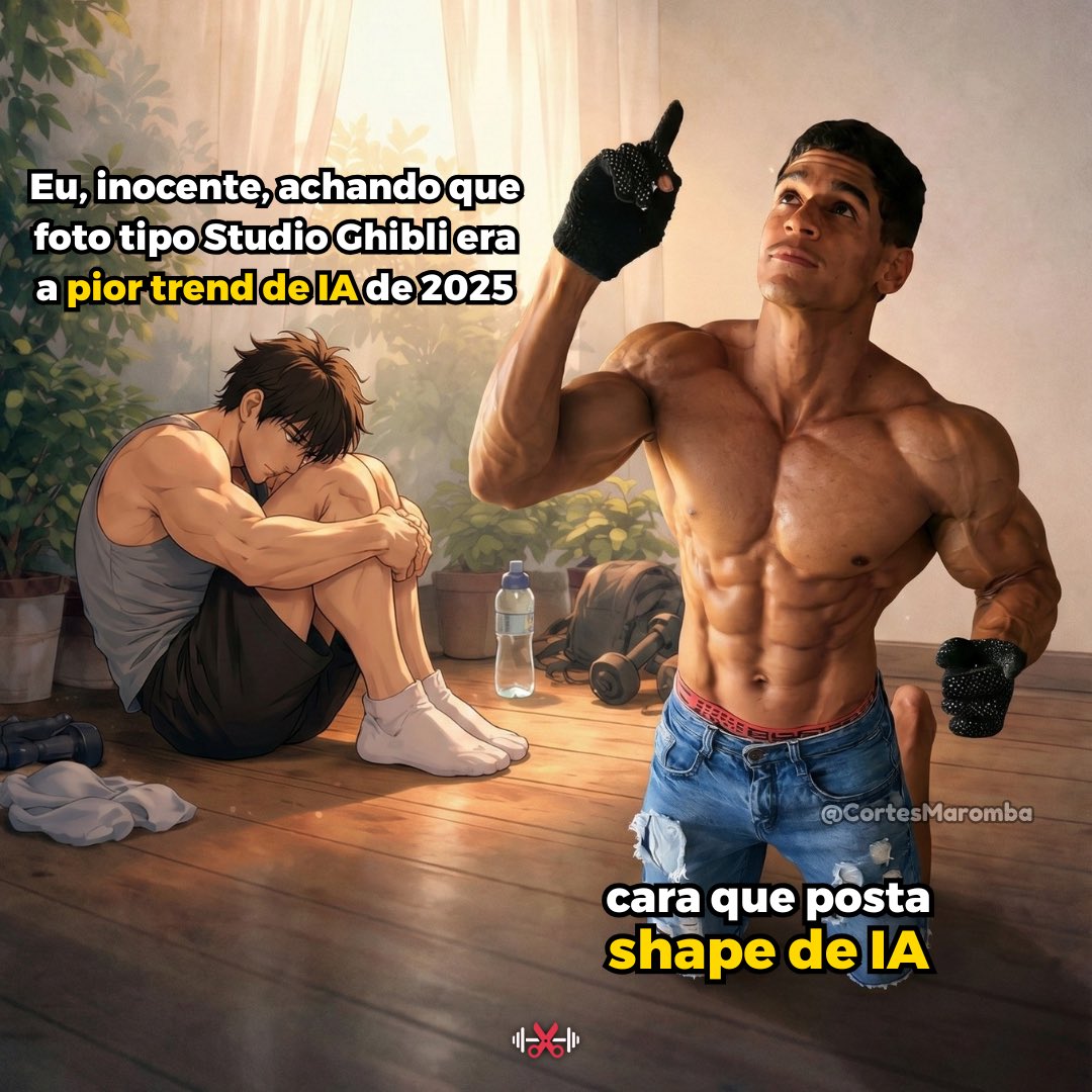 CortesMaromba_'s tweet image. Conseguiram achar algo mais enfadonho do que spam de fotos de IA dos studios Ghibli, shape de IA não dá