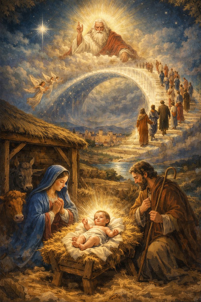 ObispoMunilla's tweet image. No te equivoques al verlo tan frágil: ¡es la omnipotencia en pañales!
Este niño que nace en Belén es el PUENTE por el que Dios vino al mundo y por el que los hombres podemos llegar hasta Dios...
#Nochebuena 
#Navidad  
#FelizNavidad