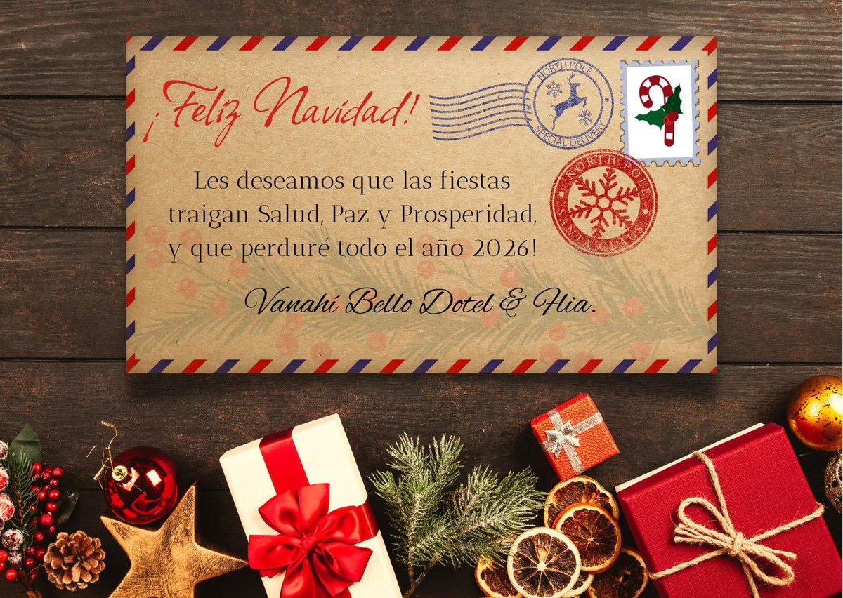 Que estas fiestas de navidad nos traigan salud, alegrías y prosperidad a todos. Esperando que el año 2026 sea de justicia y equidad en la protección del bien común que nos une como Patria. Bendiciones infinitas para todos 🙌