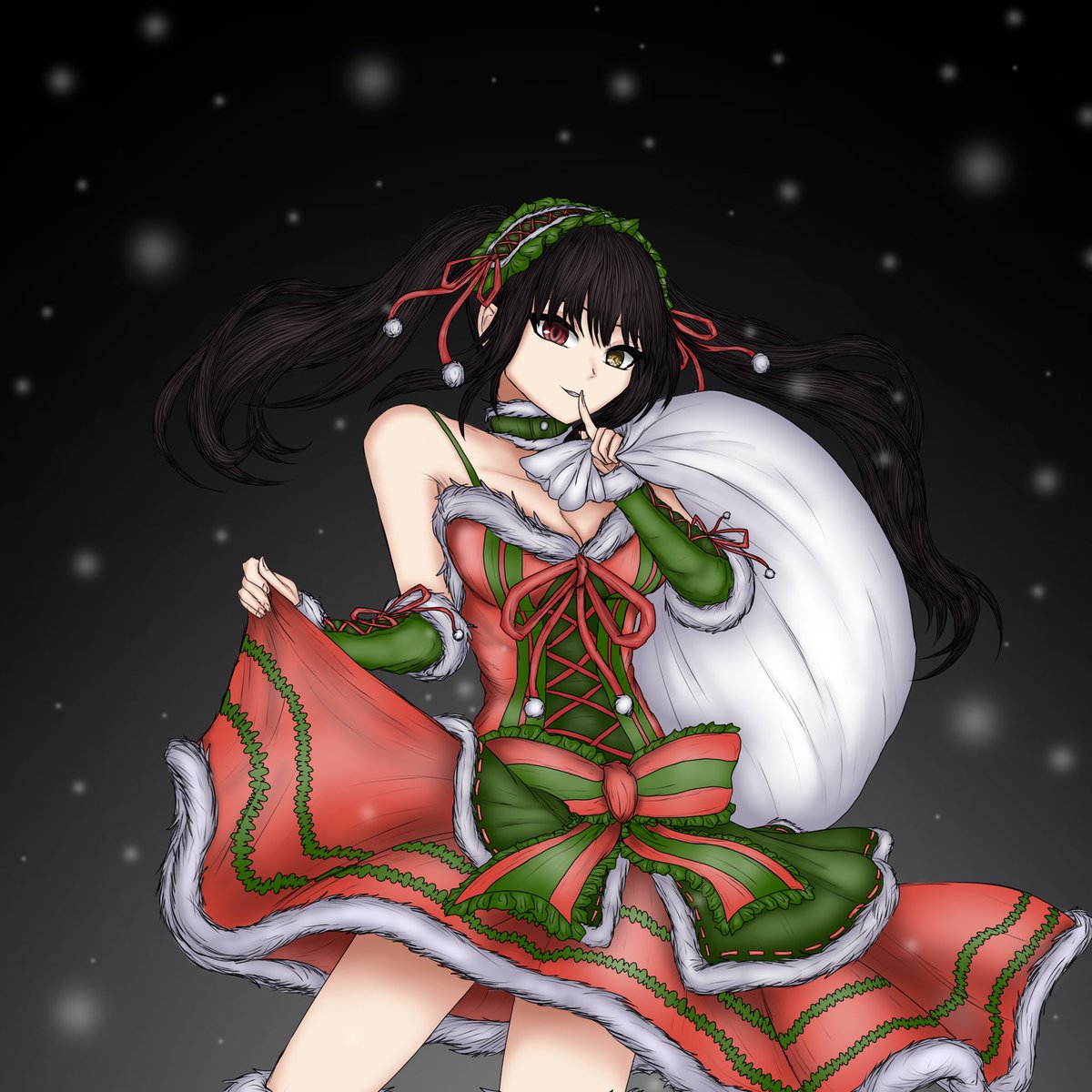 -🎄Merry Christmas Kurumi!!🕰️-

サンタ服の狂三ちゃんです！🎄
#時崎狂三 #KurumiTokisaki #デート・ア・ライブ #デアラ #date_a_live #MerryChristmas