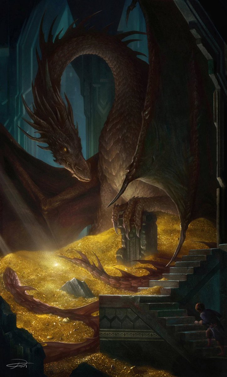 SeanMac67914982's tweet photo. Smaug &amp; Bilbo 
by yin yuming https://t.co/T8mcOTWxrV
