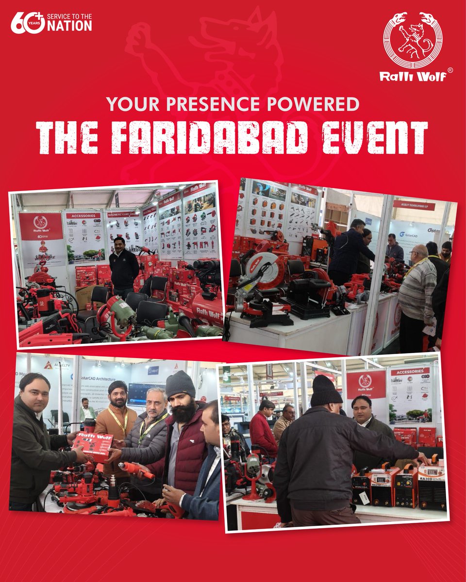Ralli_Wolf's tweet image. Being part of Indus-Tech: Machine Tools, Equipment &amp;amp; Automation Expo was an incredible experience. We’re grateful to every visitor, partner, and industry professional who spent time with us and shared their insights

#RalliWolf #Expo #IndusTech #PowerTools #Welding #Drill #Delhi