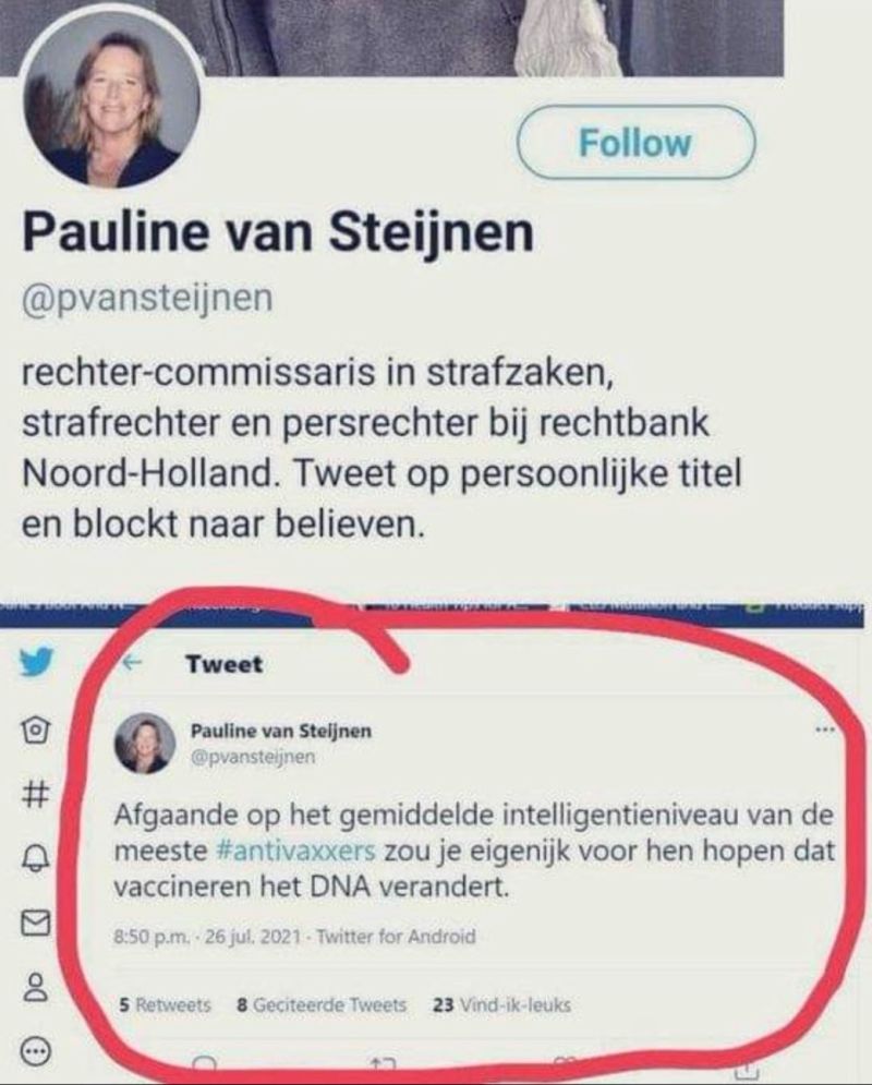 Dat de #TriasPolitica allang geen Trias Politica meer is, maar een verrot en corrupt systeem dat je beter #TriootjePolitica kunt noemen blijkt bijvoorbeeld uit deze tweet van de ongelofelijke griezel Pauline van Steijnen aka @pvansteijnen. En niet ontslagen, hè!