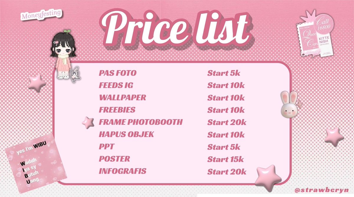 strawbcryn's tweet image. OPEN JASA/JOKI EDIT🌷
• edit pas foto
• hapus objek 
• manips 
• joki canva (poster, infografis, freebies, photobooth, corat coret, feeds, scrapbook, corkboard, dll)

- anything u need

just ask me-!

#zonauang #zonajajan️️ #joki #joktug