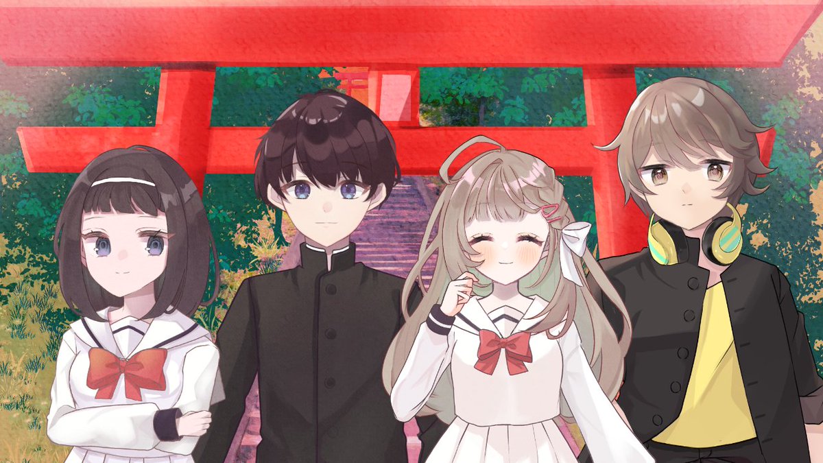 manatsu_game296's tweet image. #友達以上成仏未満
クリスマスイブなので集合させてみました…。
やべ、うちの子たち可愛い…！！
ユウが可愛い、トモリの笑顔が可愛い、キョウスケのそっけなさが可愛い、アイハラの本編で使われなかった微笑みが可愛い