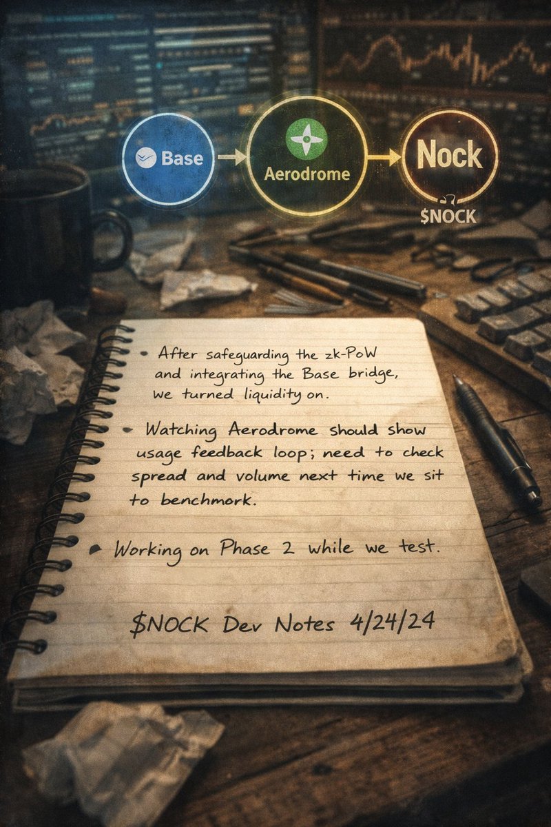 blindspot1985's tweet photo. All systems are live. Base bridge is running, Aerodrome liquidity is flowing, and $NOCK is trading. Plans aren’t just on paper anymore, they’re in motion, and the network is proving itself in real time..

Available to trade on SafeTrade, MexC and Coinbase now...

@nockchain

#Nock #Basebridge #Crypto