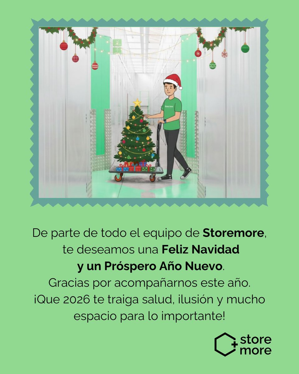 StoremoreES's tweet image. De parte de todo el equipo de Storemore, te deseamos una Feliz Navidad y un Próspero Año Nuevo.
Gracias por acompañarnos este año. ¡Que 2026 te traiga salud, ilusión y mucho espacio para lo importante! 🎄✨