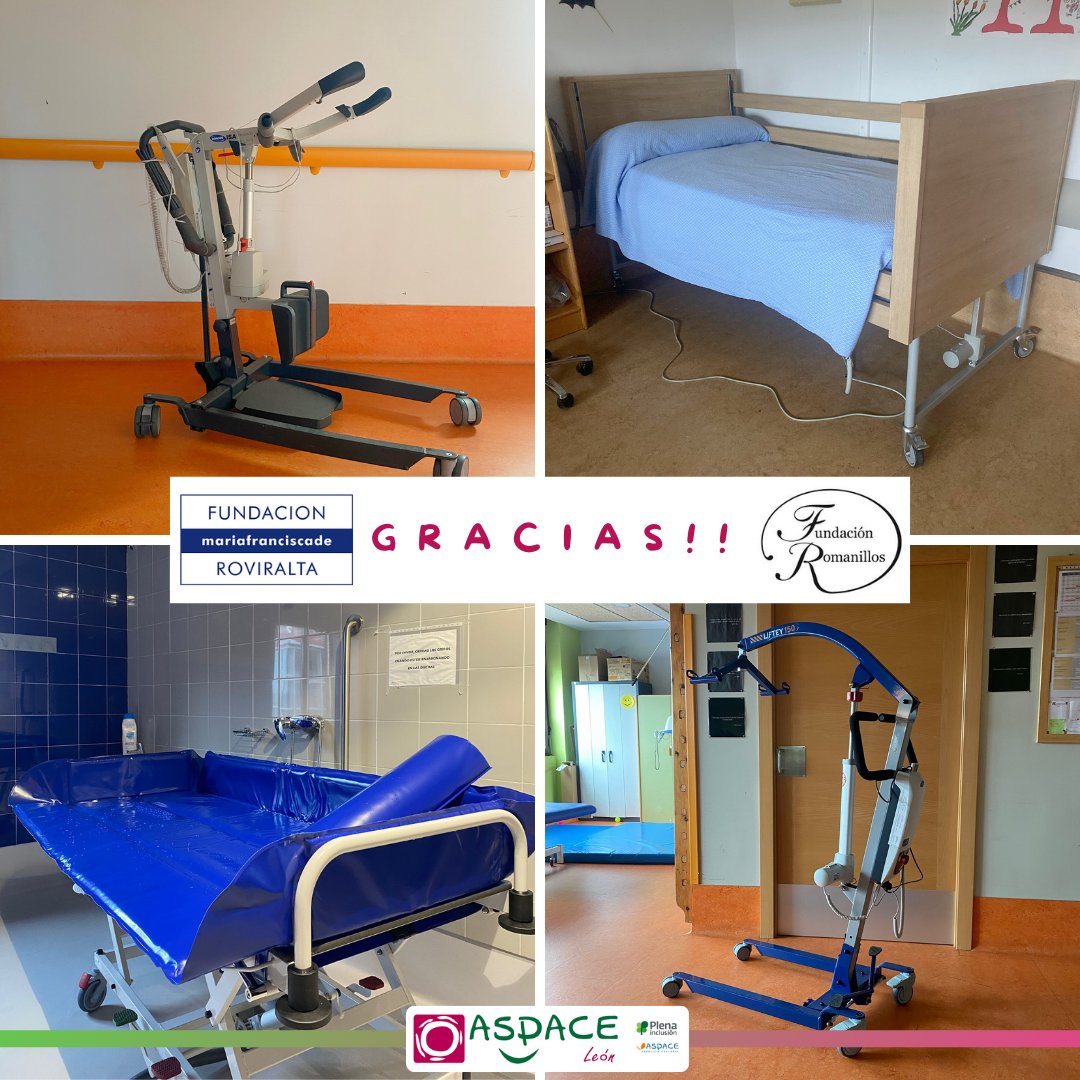 💜 Gracias a la Fundación Roviralta y a la Fundación Romanillos por su aportación a la mejora del equipamiento de nuestra residencia en ASPACE León.
Vuestro apoyo nos ayuda a seguir ofreciendo un hogar más cómodo y adaptado.
#ASPACELeón #Gracias #Residencia #Discapacidad