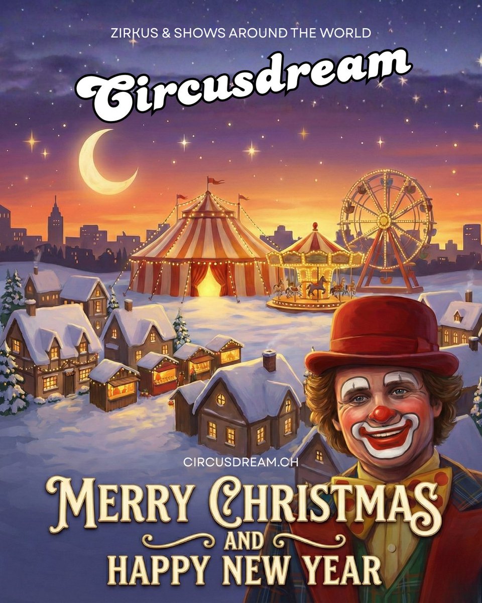 Manege frei für ein zauberhaftes Fest! 🎪✨ Wir wünschen euch Weihnachten voller Lachen und einen fantastischen Start ins neue Jahr! 🎄🤡🎆
#FroheWeihnachten #HappyNewYear #Zirkuszauber