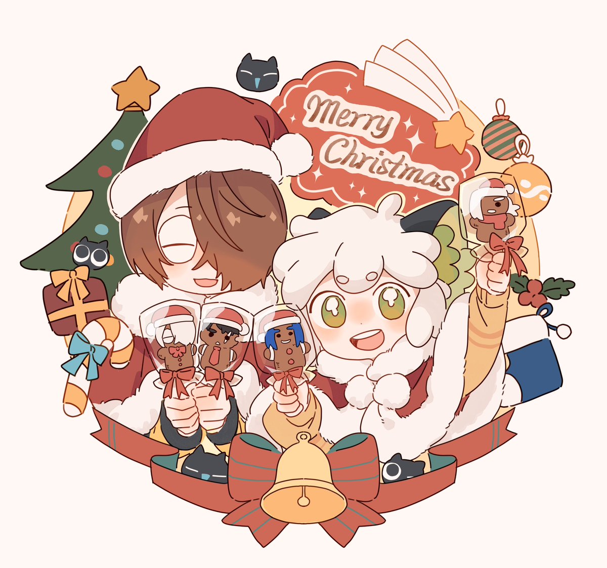 小黒 「メリークリスマス〜」|ナグのイラスト