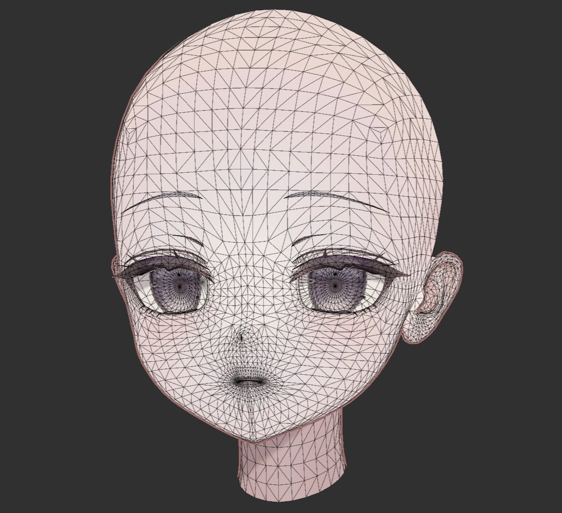 3NE07_3D's tweet image. 顔のテクスチャ描いた