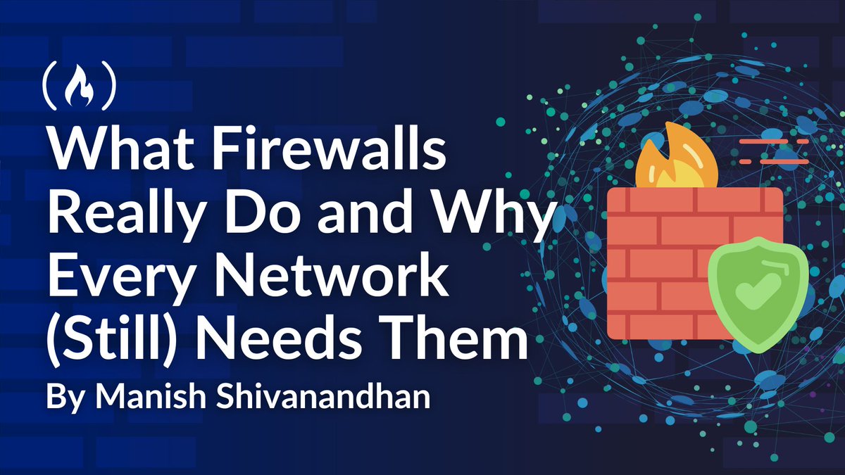 Firewalls are a key network security tool that have been around for a long time.

And you might wonder - are they still useful and relevant?

In this article, <a href="/manishmshiva/">Manish Shivanandhan</a> explains how Firewalls work and why you do still need them.

freecodecamp.org/news/what-fire…