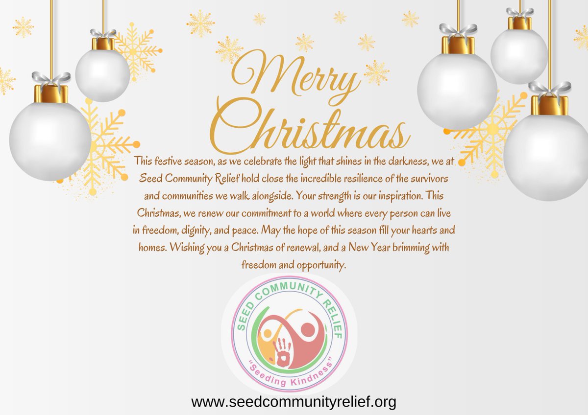 ReliefSeed's tweet photo. We are the light for each other. This Christmas, we celebrate the community that shelters, speaks up, and sets people free. Wishing you warmth and peace.

#CommunityLight #SeedCommunityRelief https://t.co/yLPVB8xODa