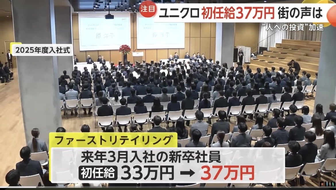 ユニクロ初任給37万円がすごいんじゃない。初任給37万円で驚いてる「日本」のいまがやばいんだよ。