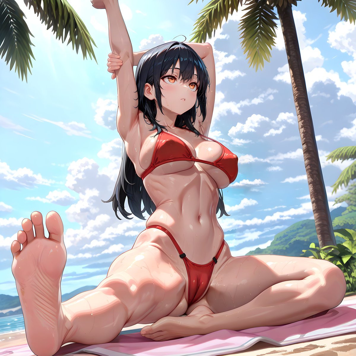 AzgaGamedevSFW's tweet photo. Morning stretch

#animeart #aiart #aiassisted #BikiniBeauty #feet #beach https://t.co/44vTr6e9TU