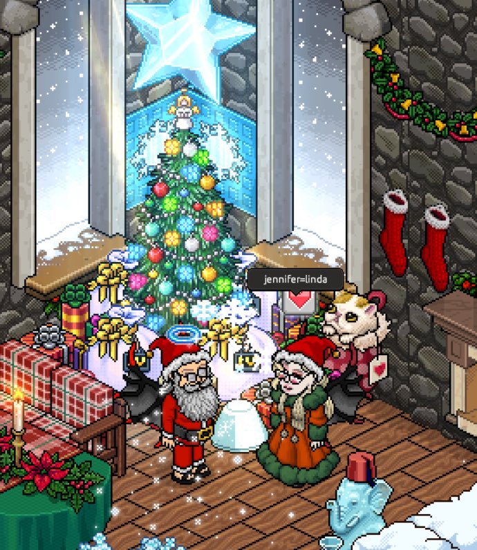 Están invitados todos HOY

A pasar una cena Habbo navideña diferente.

Sala: Cena Navideña
Dueña: Jennifer=linda