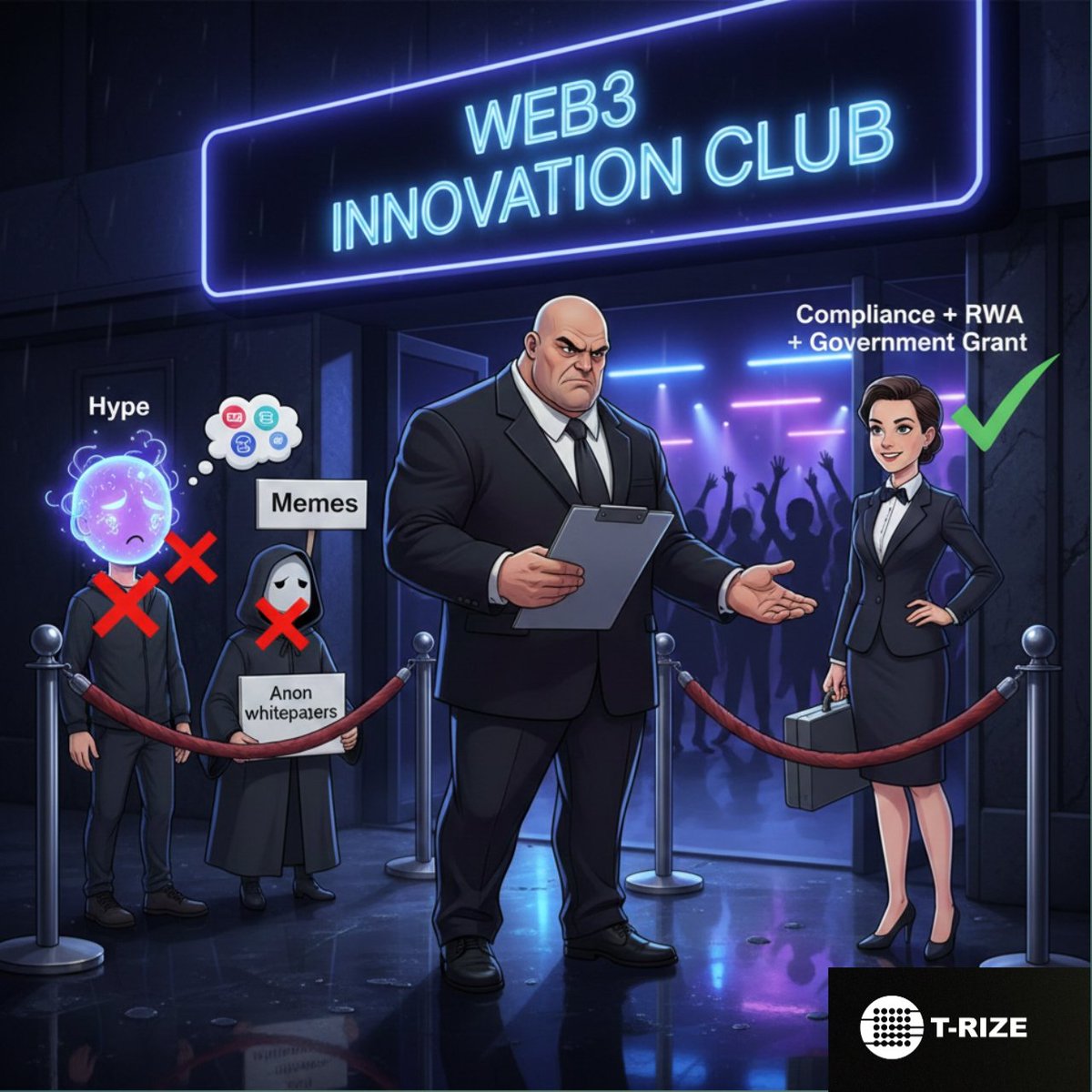 LayerFlick's tweet image. “Institutions don’t ask ‘number go up?’ They ask ‘is this compliant?’”

Hype shows up asking for momentum.
Institutions show up asking for compliance, governance &amp;amp; security.

That’s where @trize_io fits, building regulated RWA infrastructure institutions can actually use.
#TRizer