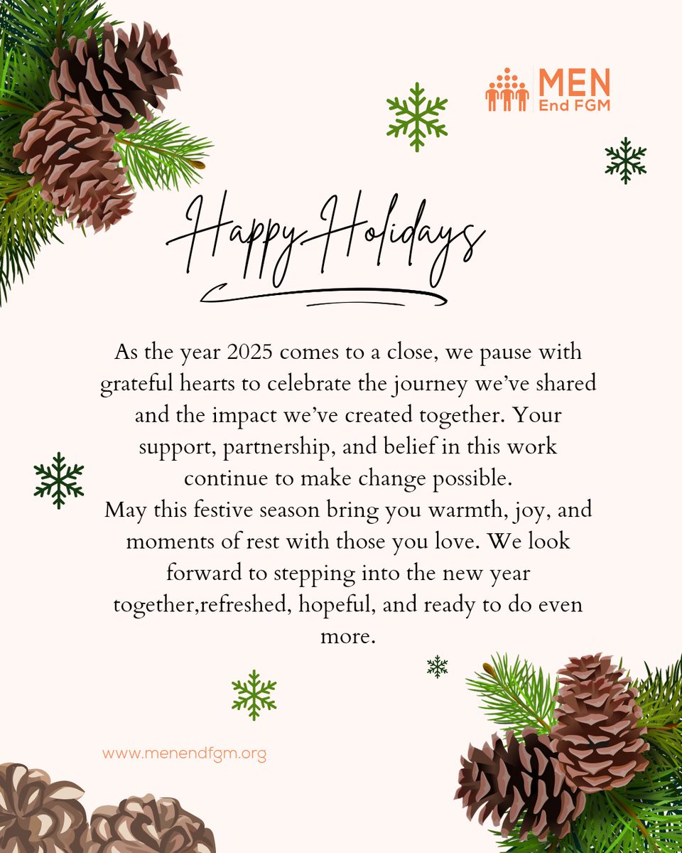 MenEndFGM's tweet image. Happy Holidays 🎄
Sending you warm wishes, joyful moments, and heartfelt thanks for being part of our journey.
Here’s to love, light, and more impact, together.