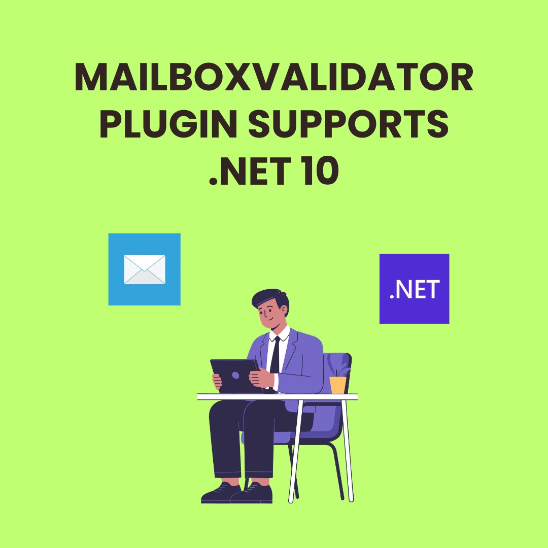 MailBoxV's tweet image. MailboxValidator .NET library now supports .NET 10 🚀

Validate emails faster and more reliably with full compatibility.

mailboxvalidator.com/dotnet

#dotnet #dotnet10 #EmailValidation #Developers