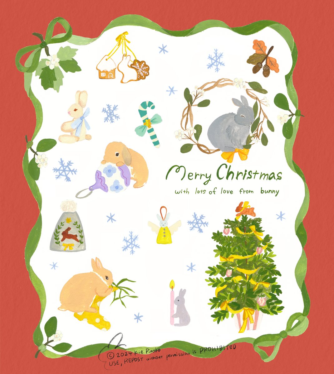 kiepinoko's tweet photo. うさぎからのクリスマスカード🎄 https://t.co/zYvCfouNYZ