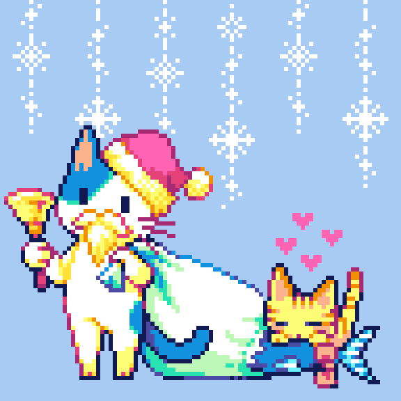 card_cw's tweet photo. メリクリ猫ちゃん
#ドット絵 #pixelate https://t.co/edIbA0e3Fs