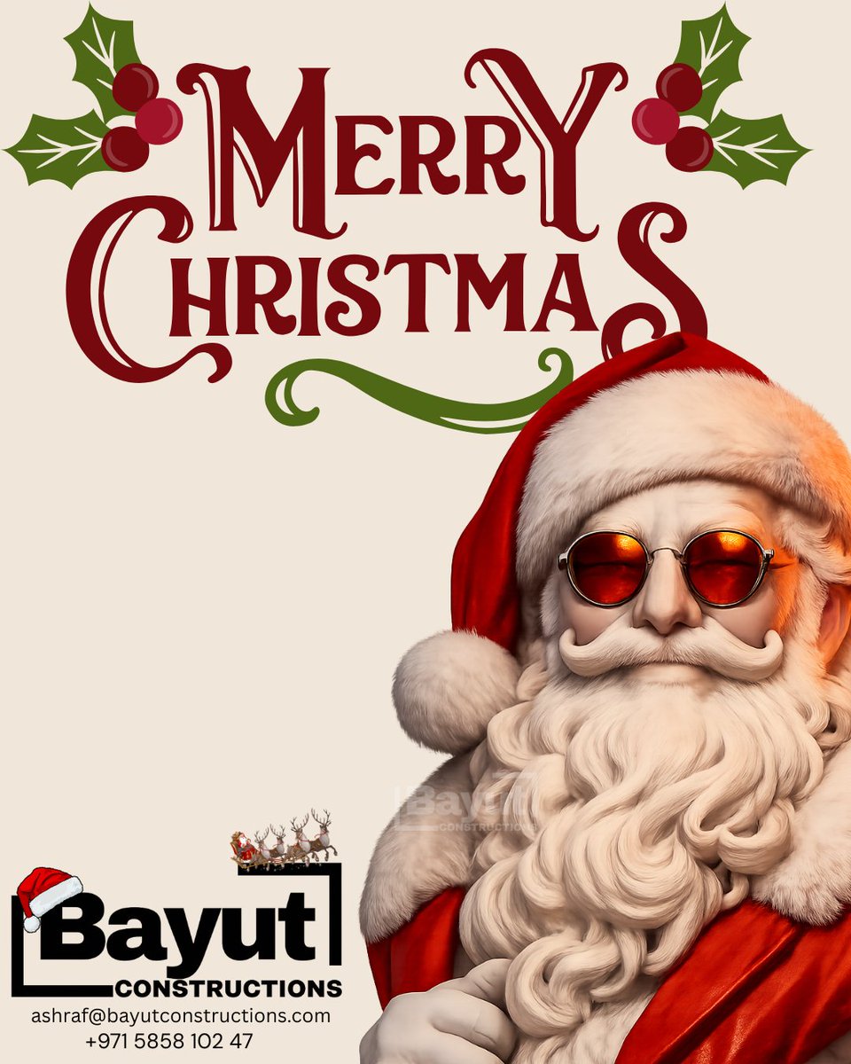 bayutuae's tweet photo. Merry Christmas from all of us at Bayut Construction!
We hope your holidays are full of joy, laughter, and special moments with your loved ones.
Thank you for letting us be part of your journey — it means the world to us. https://t.co/z4em1sXdmR