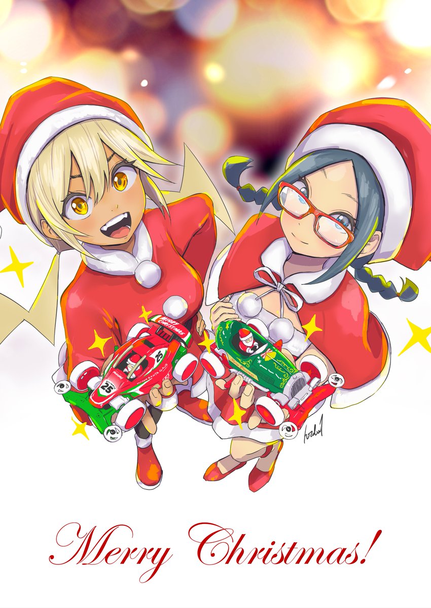 「Merry Christmas ミニ四駆サンタクロースを作ったよ #ミニ四駆 #」|ハラダユーイチのイラスト