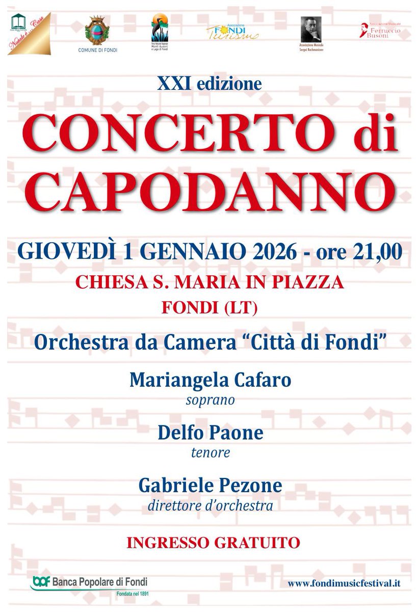 Nell’augurarvi un sereno Natale vi ricordiamo l’appuntamento con il tradizionale Concerto di Capodanno, giunto quest’anno alla XXI edizione