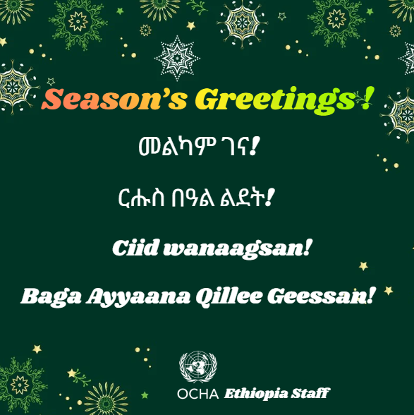 OCHA_Ethiopia's tweet photo. @OCHA_Ethiopia wishes you a happy and peaceful Holiday Season! https://t.co/jBGlh5aMz5