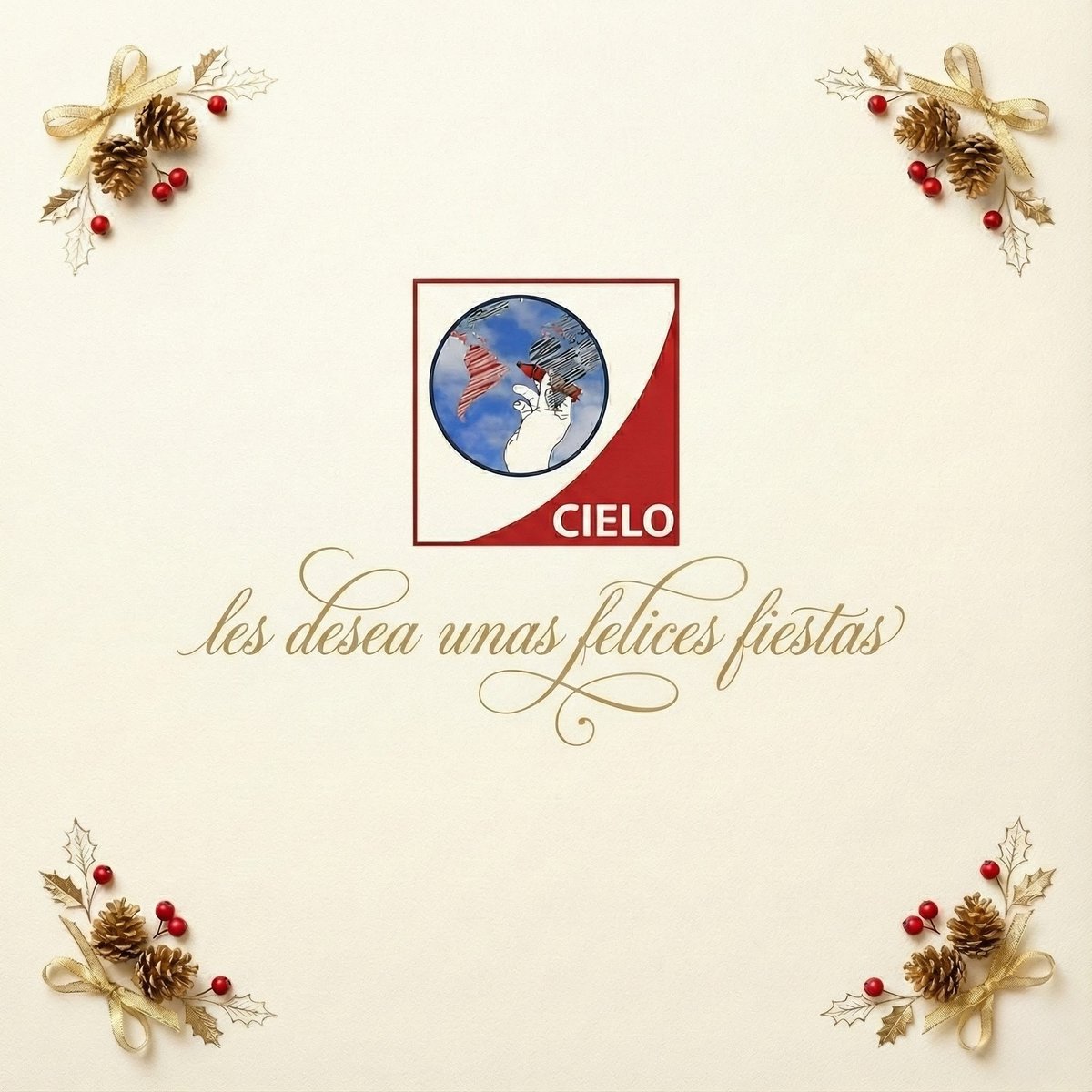 ✨🎄¡La red CIELO les desea unas felices fiestas y próspero año nuevo 2026!

En estas fechas tan especiales, queremos hacer llegar nuestros mejores deseos a toda la comunidad CIELO. Que el próximo año esté lleno de éxitos y oportunidades.

#FelicesFiestas #AñoNuevo2026 #RedCIELO