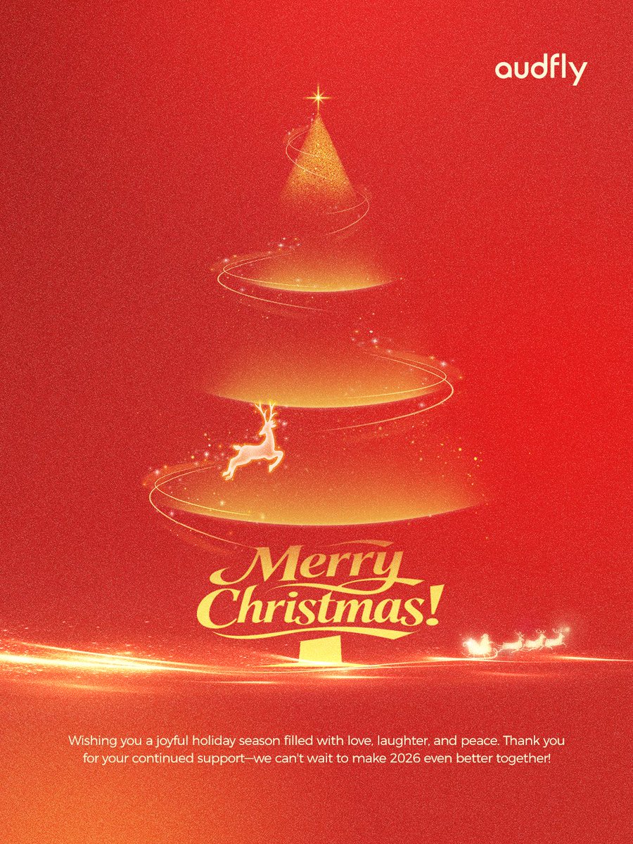 audflyspeaker's tweet image. Wishing you a joyful holiday season! 🎄
Thanks to all who've been part of Audfly's 2025 journey in directional audio.
Here's to innovation &amp;amp; collaboration in 2026! ✨
Merry Christmas! 🎅
#HappyHolidays #Audfly #DirectionalAudio