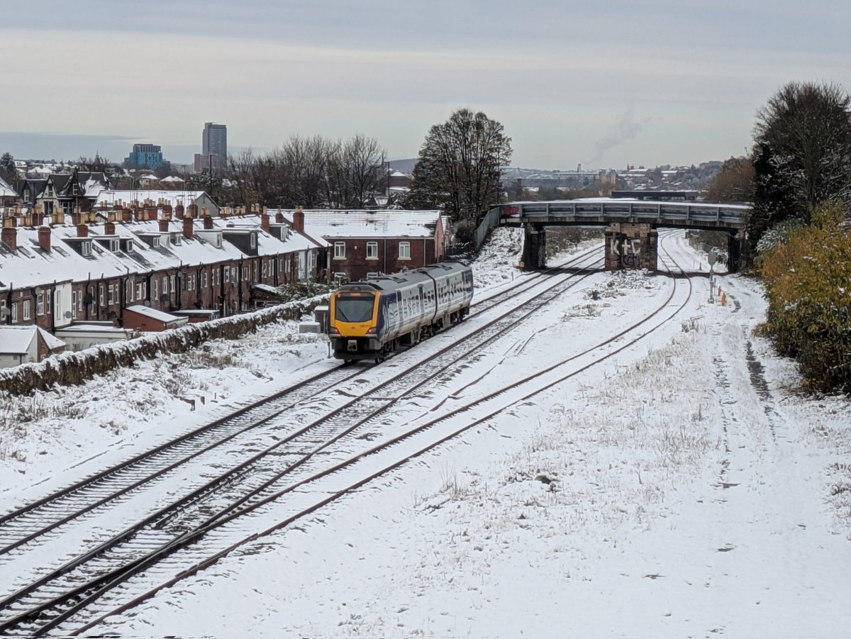 SteelCityDog_'s tweet image. Well well, it's Christmas Eve. 

A bit more of a seasonal photo, as a @northernassist #Class195 heads down the incline to Sheffield at Heeley Up Loop, Sheffield. Taken last year during the snow (just before Storm Bert came along).

I hope everyone has a lovely Christmas.
