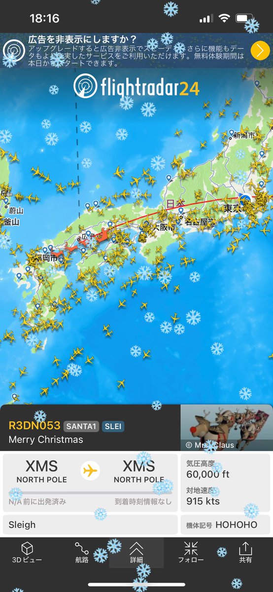 メリークリスマスイヴ🎄✨

サンタさん　横断中🦌🛷🎅✨