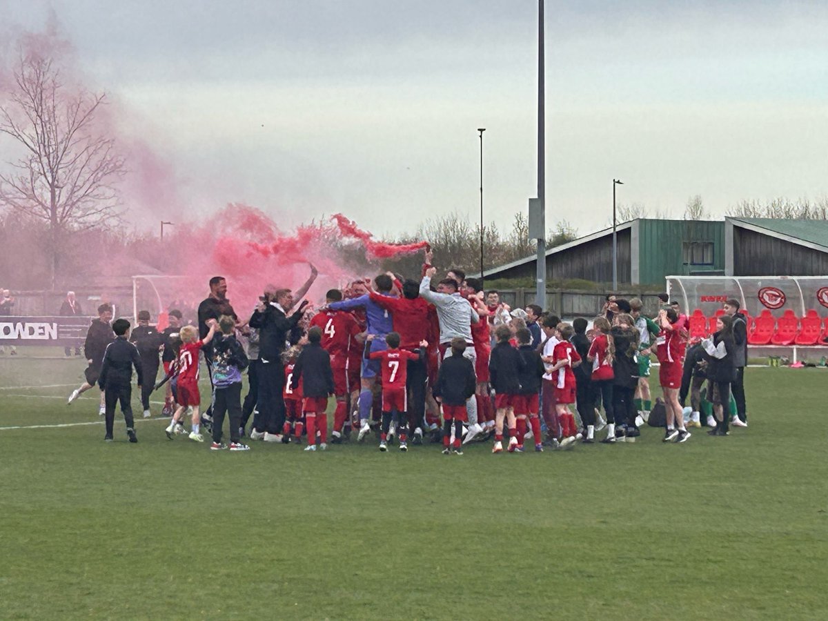 Haverhill Rovers clinch the league with a 4-0 home win. My son is a youth team player and eas a mascot for the game. He's in there... somewhere