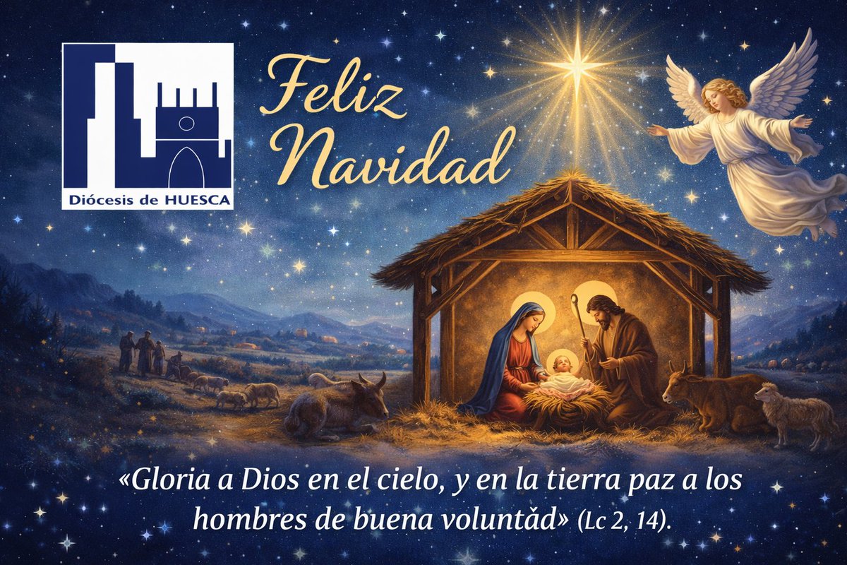 En esta Noche Santa celebramos el nacimiento de Jesús, luz que viene a nuestro mundo para llenarlo de esperanza, paz y amor.

Desde la diócesis de Huesca os deseamos una Feliz y Santa Navidad vivida en familia y comunidad y con el corazón abierto al Evangelio.