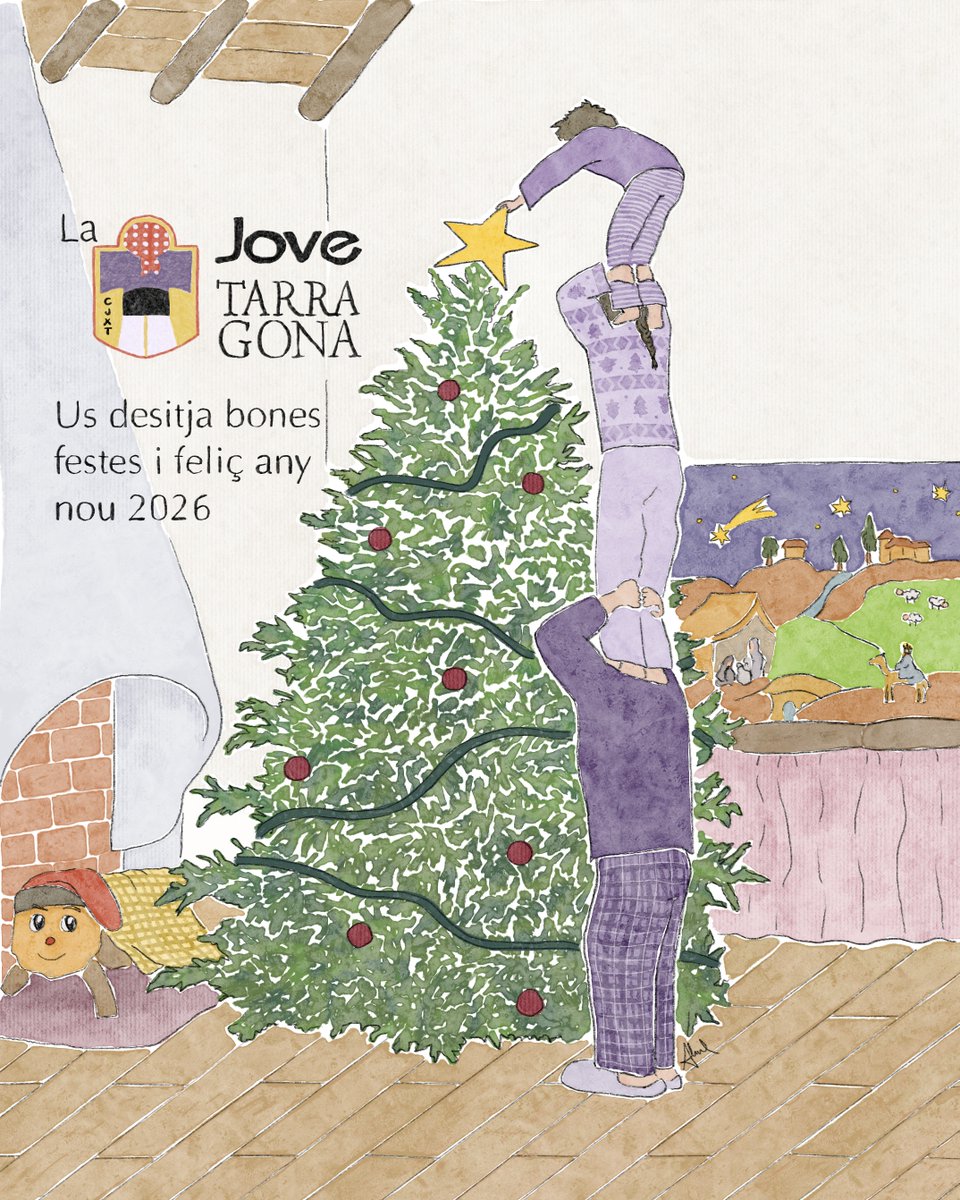 JoveDeTarragona's tweet image. 🎄💫 Bones festes i bon Nadal a tothom! Que el nou any 2026 vingui ple d'actes, de cultura; i sobretot, de castells!

🎨 @ brilmila_ (IG)

#TotElQueCompartim #castells