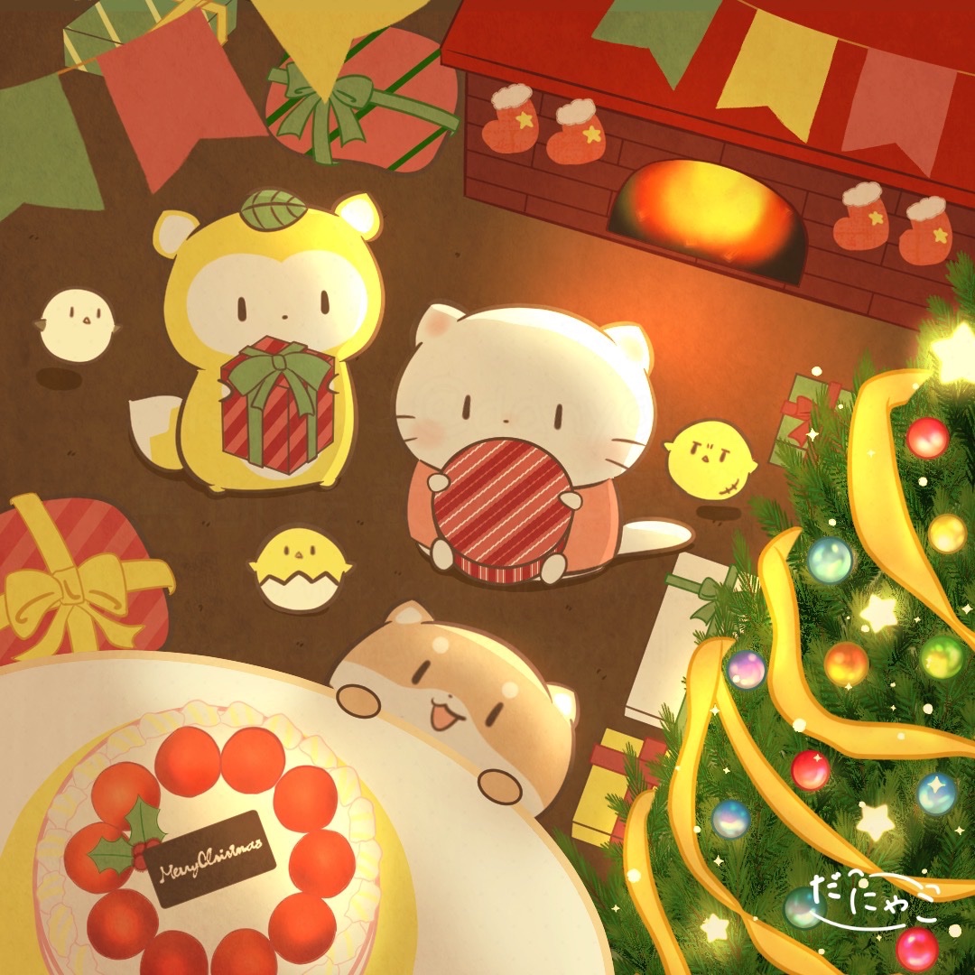danyako_s's tweet image. 大吾郎「早くケーキを食べたいなぁ…」
 #MerryChristmas #illustration