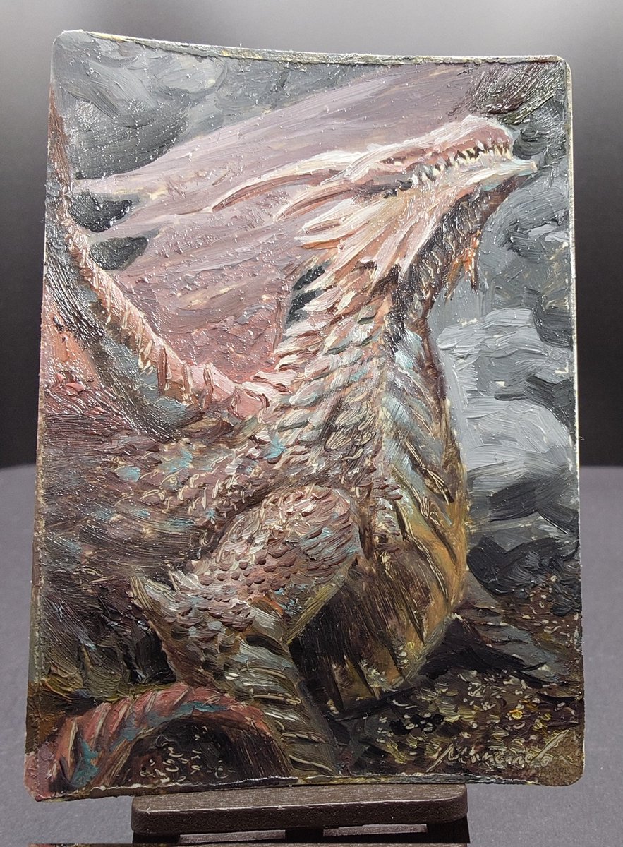 is3tk's tweet image. Antonio Jose Manzanedo様@AJManzanedoよりエインシャント・カッパー・ドラゴン/Ancient Copper Dragonのアーティストプルーフ✨
まさにカードをキャンバスにした油彩画🖼️
絵具の重なりとか本物の鱗みたいだし
迫力とかとにかく凄すぎて語彙力が足りない💥
#MTG
#Artistproof
#MagicTheGathering