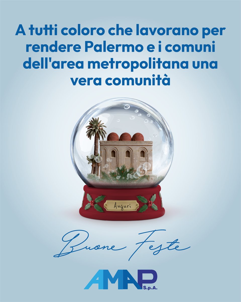 AMAP_Palermo's tweet photo. Auguri di Buone Feste da Amap. 💙 https://t.co/etsUHgKJhV