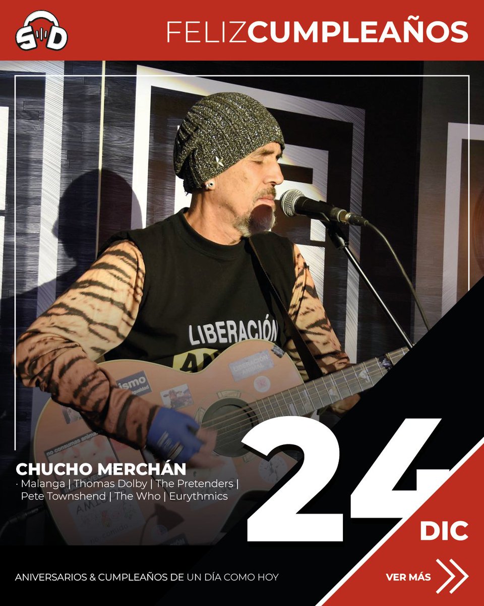 SoundDatos's tweet image. #SoundDatos · Diciembre 24 | Feliz Cumpleaños:
· Josephine Fernández ( @AguasArdientes)
· @chuchomerchan (Malanga / Thomas Dolby / The Pretenders / Pete Townshend / The Who / Eurythmics)
· Erick Bejarano ( @milmarias)
---
Click en el link para ver más: instagram.com/p/DSplK9zAEkJ/…