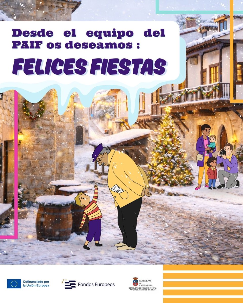 Ojalá que estos encuentros traigan el mejor regalo, decorando nuestras casas con besos, risas, abrazos, recuerdos especiales, momentos inolvidables… ¡Felices momentos en familia!
#CantabriaTeAyudaACrecer #FondosEuropeos