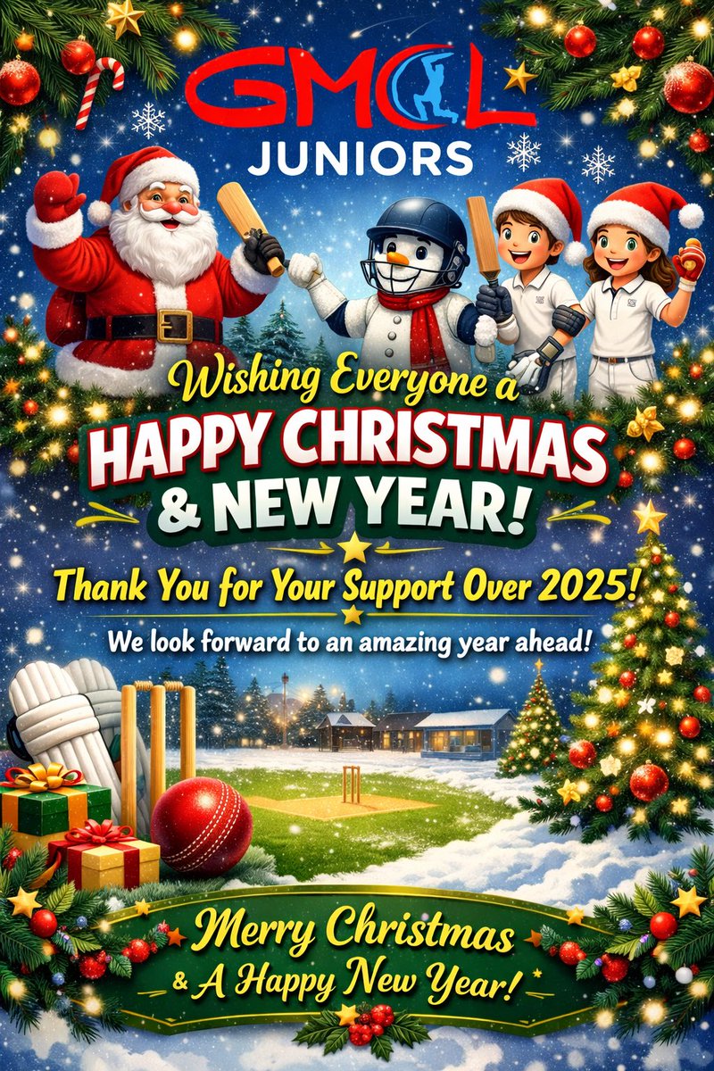 GMCLJuniors's tweet image. As 2025 comes to a close, everyone at GMCL Juniors would like to wish you a Merry Christmas and a Happy New Year.

Thank you to our players, parents, coaches, volunteers, and supporters for your continued commitment and support. We look forward to another fantastic year together