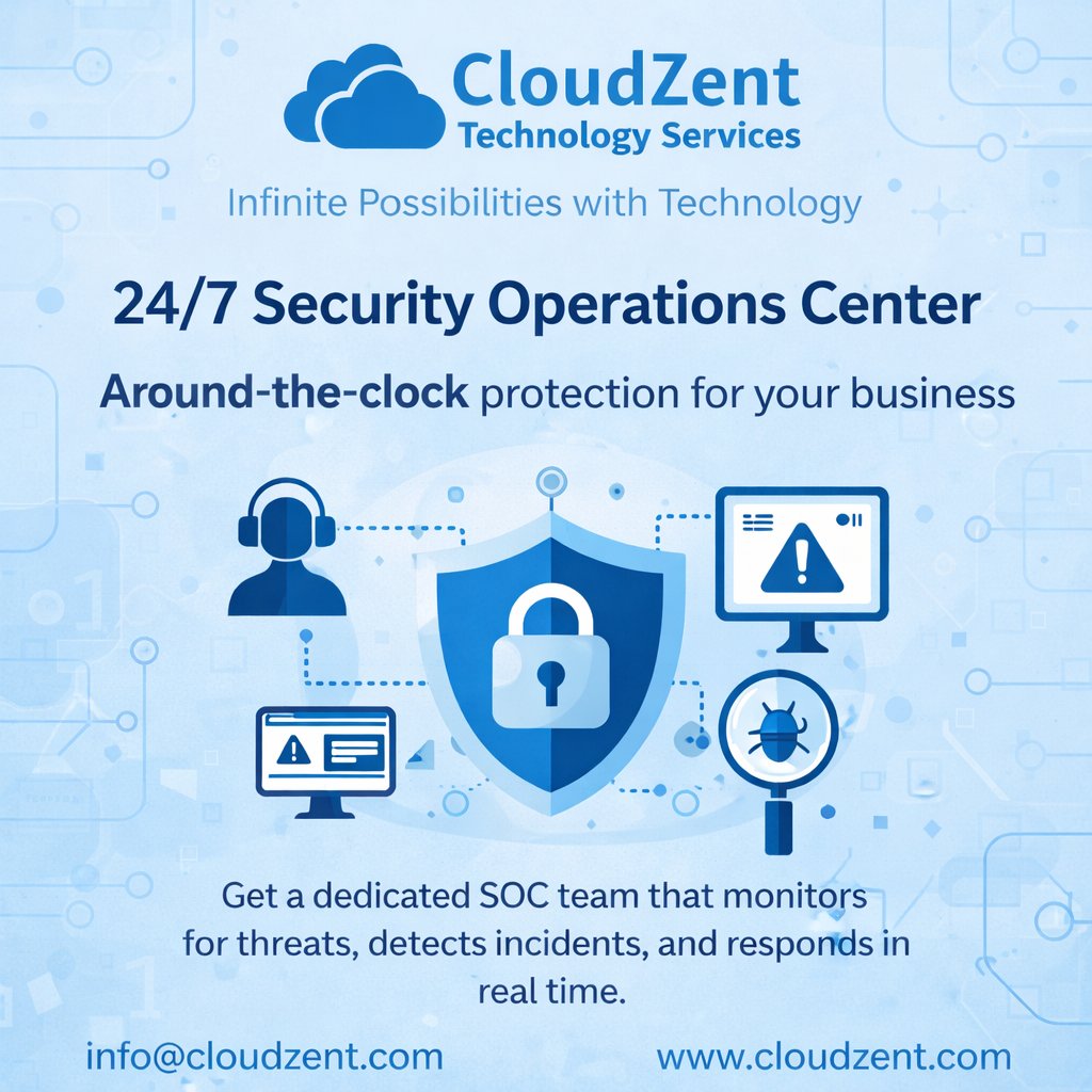 Do you know global cybercrime has cost businesses $10.5 trillion USD?

CloudZent’s Security Operations Center (SOC) protects your business 24/7 by continuously monitoring systems, detecting threats early. Connect with us here. cloudzent.com/contact/

#CyberSecurity #CyberCrime