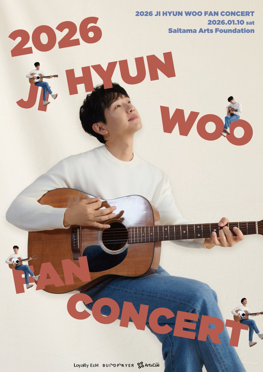 【2026 JI HYUN WOO FANCONCERT】

#チヒョヌ
ファンコンサート開催が決定！🎧

▼公演
🏟️2026年1月10日(土)
📍埼玉会館 大ホール

▼一般販売受付中！
💕l-tike.com/order/?gLcode=…

#지현우 #JiHyunWoo