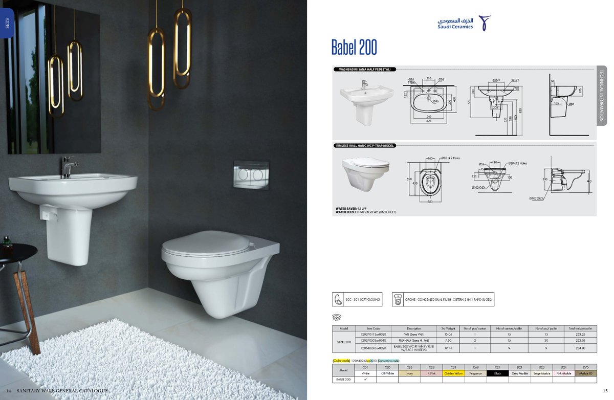 #ثريد
كتالوج الخزف السعودي للادوات الصحيه.
لمعرفه المقاسات المتوفره وأبعادها
ريتويت للفايده