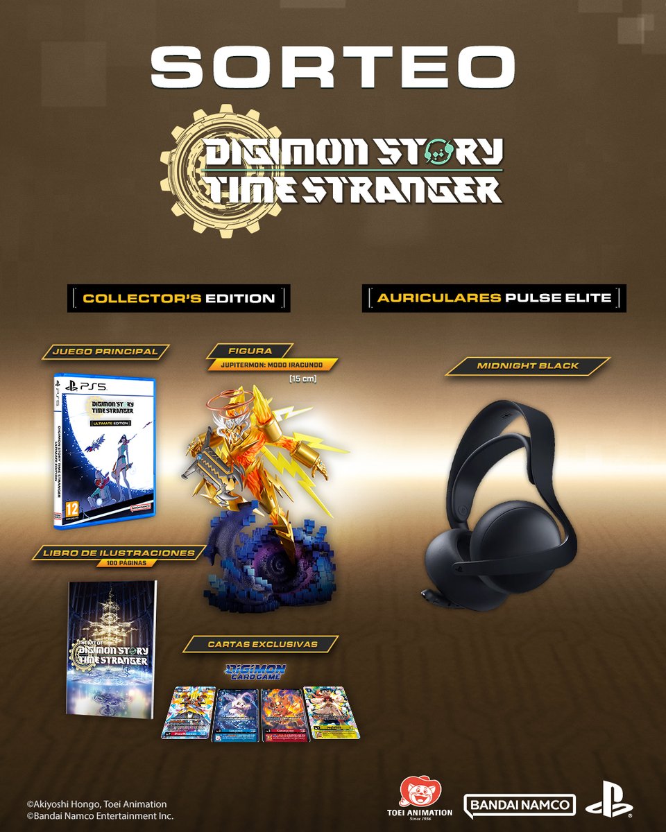 BandaiNamcoES's tweet image. 👾SORTEO #DIGIMON STORY #TIMESTRANGER👾

Agente, ¿quieres conseguir este increíble pack de Digimon? Requisitos:

👾Residir en España
👾Seguir a @BandaiNamcoES y @PlayStationES
👾RT +❤️+ mencionar a un amigo comentando tu Digimon inicial favorito con el hashtag #SorteoTimeStranger