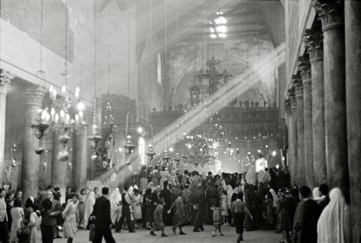 Christmas Eve at the Church of Nativity, Bethlehem, Palestine 1951