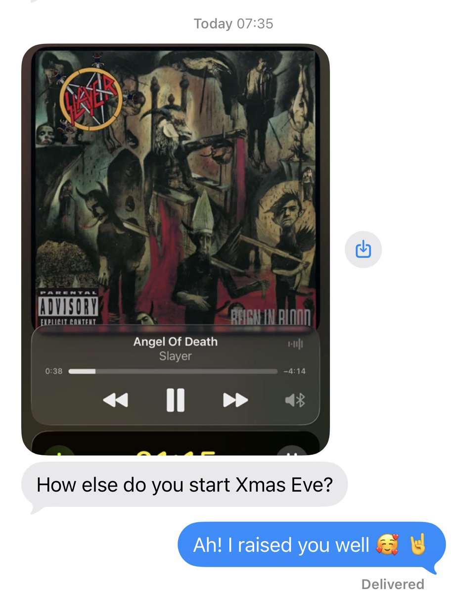 Boysof1966's tweet image. My son sent me this, this morning.. Never been more proud of the boy 🤘 #slayer #metal