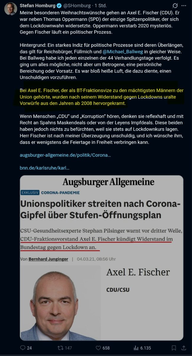 ZuckerZucker3's tweet photo. Wie geht #Desinformation und #Delegitimation?
Wer könnte es besser zeigen als #SHomburg.
Angeblich geht es beim Prozess gegen Axel E. Fischer um "uralte Vorwürfe aus den Jahren ab 2008".
Es geht um konkrete Vorwürfe z.B. aus dem Jahr 2016!
Frohe Weihnachten @SHomburg! https://t.co/0glaloGyHf