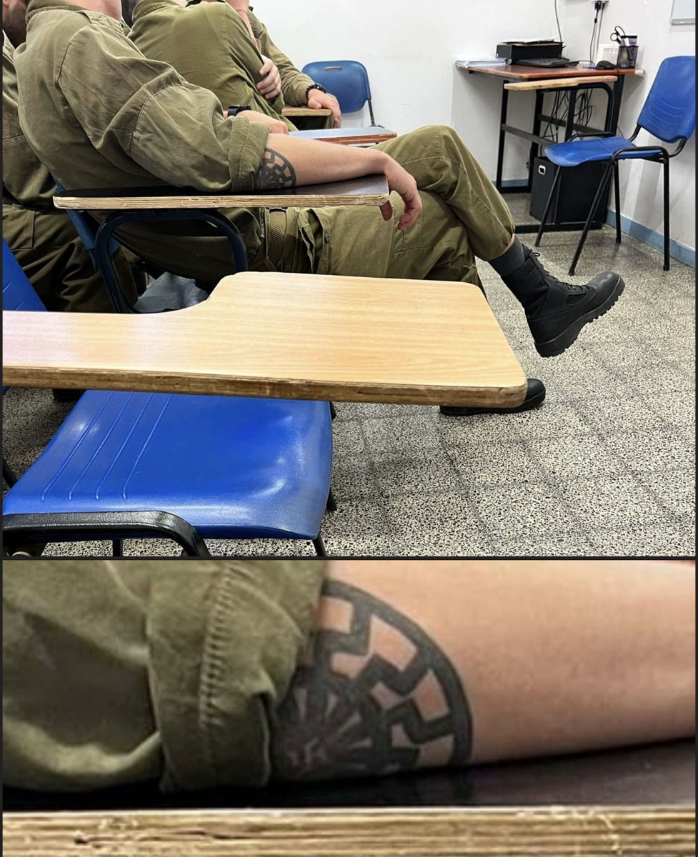 theafroaussie's tweet image. This IOF soldier has the same Nazi tattoo as Brenton Tarrant - the terrorist who killed 51 Muslims in Christchurch, New Zealand.
